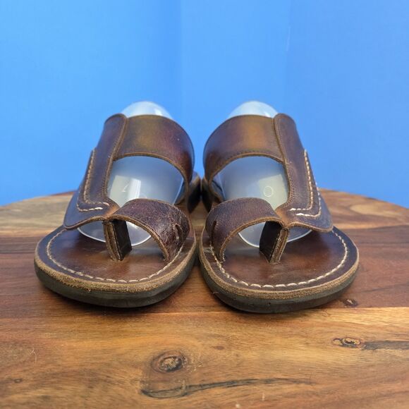 Jerusalem Sandals Peter Leather Toe Strap Sandal Men\'s 43 (10) Brown (HTF Size) main image 7